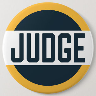 Wedstrijd Judge Badge Sinaasappel Ronde Button 6,0 Cm