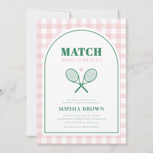 Wedstrijd Made in Heaven Tennis Vrijgezellenfeest Kaart (Voorkant)