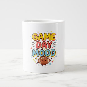Wedstrijddag stemming grappige voetbalfan grote koffiekop