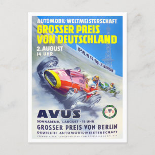 wedstrijden van de Grote Prijs van Avus 1957 Briefkaart