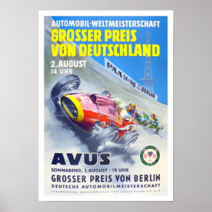  wedstrijden van de Grote Prijs van Avus 1957 Poster