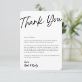 Wedstrijdtabel - Hartelijk dank Bedankkaart (Staand voorkant)