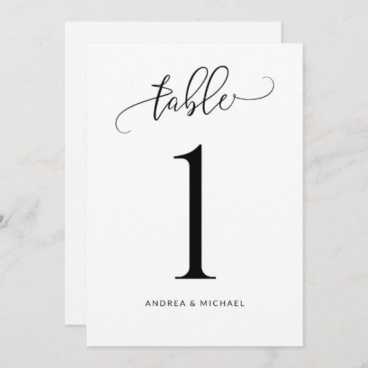 Wedstrijkgetallen Fun Swirly Calligraphy Kaart (Voorkant / Achterkant)