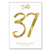 Wedstrijkgetallen Gold Foil-effect nummer 37 Kaart (Achterkant)