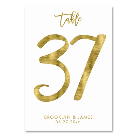 Wedstrijkgetallen Gold Foil-effect nummer 37 Kaart (Voorkant)