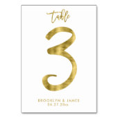 Wedstrijkgetallen Gold Foil-effect nummer 3 Kaart (Voorkant)