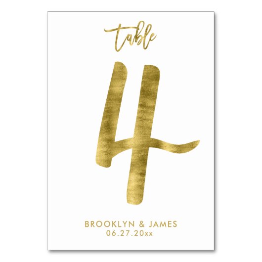 Wedstrijkgetallen Gold Foil-effect nummer 4 Kaart (Achterkant)