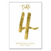 Wedstrijkgetallen Gold Foil-effect nummer 4 Kaart (Voorkant)