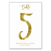 Wedstrijkgetallen Gold Foil-effect nummer 5 Kaart (Achterkant)