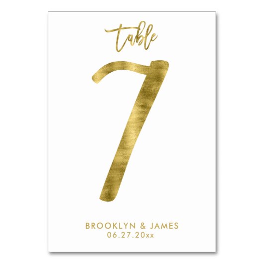 Wedstrijkgetallen Gold Foil-effect nummer 7 Kaart (Voorkant)