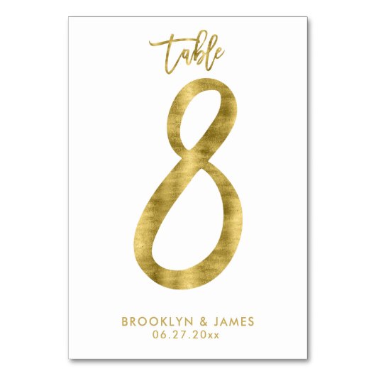Wedstrijkgetallen Gold Foil-effect nummer 8 Kaart (Voorkant)