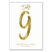 Wedstrijkgetallen Gold Foil-effect nummer 9 Kaart (Achterkant)
