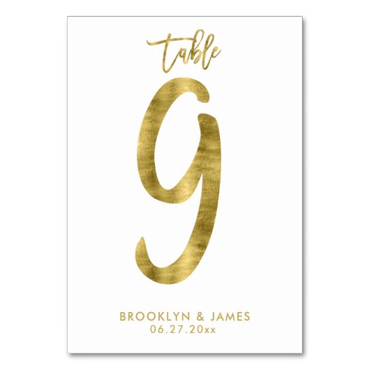 Wedstrijkgetallen Gold Foil-effect nummer 9 Kaart (Voorkant)