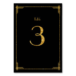 Wedstrijkgetallen Gold Sequins Art Deco 3 Kaart