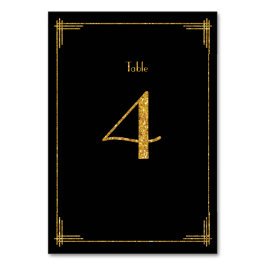 Wedstrijkgetallen Gold Sequins Art Deco 4 Kaart