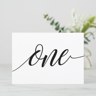 Wedstrijkgetallen - Luxe Typografie - zwart 1 Kaart