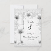 Wedstrijktabel nummer Blossom White Silver Rozen Kaart (Voorkant)