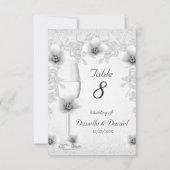 Wedstrijktabel nummer Blossom White Silver Rozen Kaart (Achterkant)