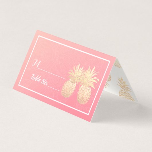 Wedstrijktabel nummer Escort Gold Pineapple Couple Kaart (Voorkant)