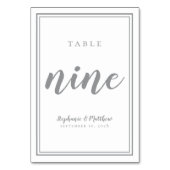 Wedstrijktabel nummer NINE Simple | Grijs en wit Kaart (Achterkant)