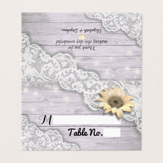 Wedstrijktafel Escort Lace Sunflower Wood Kaart (Buitenkant ongevouwen)