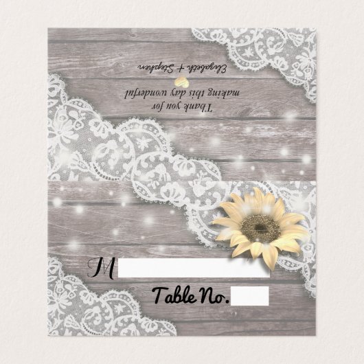 Wedstrijktafel Escort Lace Sunflower Wood Kaart (Buitenkant ongevouwen)