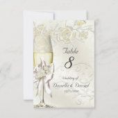 Wedstrijktafel Gold Cream Pearl Floral Rozen Kaart (Achterkant)