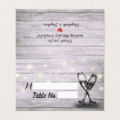 Wedstrijktafel met nummer Escort Champagne Glasses Kaart (Buitenkant ongevouwen)