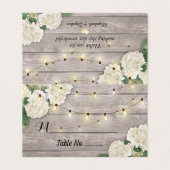 Wedstrijktafel-nummer Escort Hydrangea Rustic Wood Kaart (Buitenkant ongevouwen)