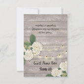 Wedstrijktafel-nummer Escort Hydrangea Rustic Wood Kaart (Voorkant)