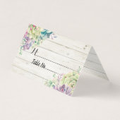 Wedstrijktafel-nummer Escort Succulents Rustic Woo Kaart (Voorkant)