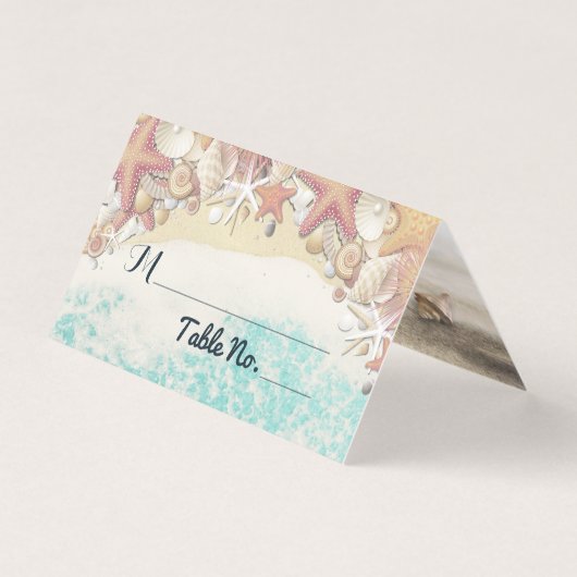 Wedstrijktafel nummer Escort Summer Beach Starfish Kaart (Voorkant)