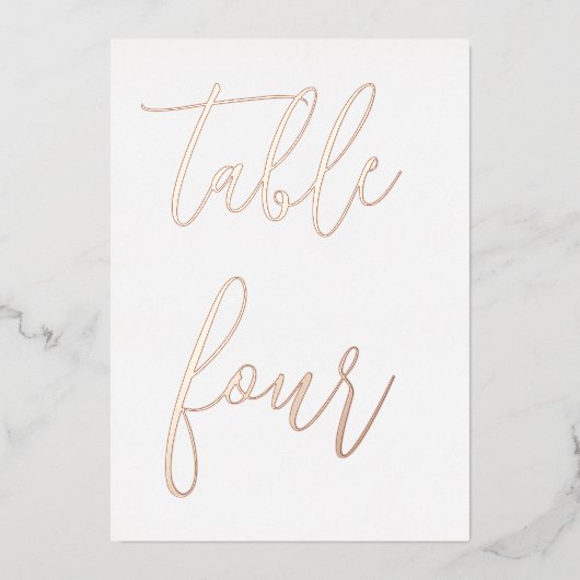 Wedstrijktafel nummer Modern minimalistische foto Folie Uitnodiging (Voorkant)