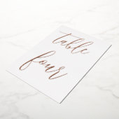 Wedstrijktafel nummer Modern minimalistische foto Folie Uitnodiging (Gedraaid)