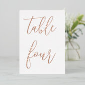 Wedstrijktafel nummer Modern minimalistische foto Folie Uitnodiging (Staand Voorkant)