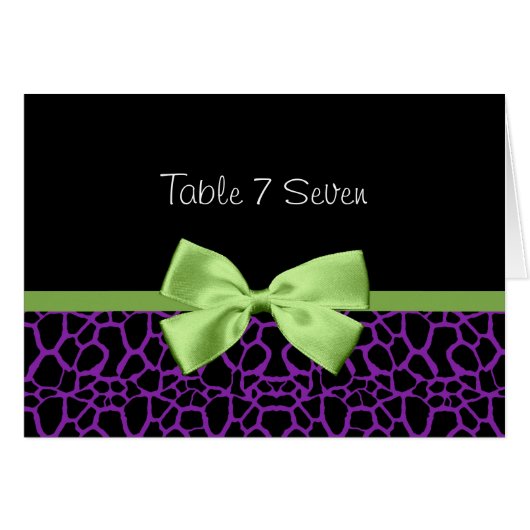 Wedstrijktafel nummer Paars en zwarte Giraffe (Voorkant Horizontaal)