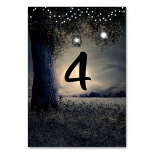 Wedstrijktafel-nummer Romantic Moonlit Boom Kaart