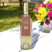 Wedstrijktafel nummer Terracotta Brown Flessenhanger