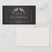 Wedstrijktafel-nummer Vogels zwart karton Plaatskaartje (Voorkant / Achterkant)