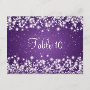 Wedstrijktafel nummer Wintersparkle Paars Briefkaart