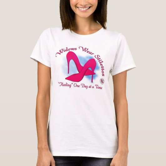 weduwe Draag Stilettos T-shirt (Voorkant)