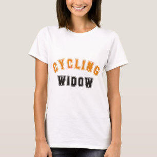 weduwe met wielrennen t-shirt