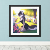 Weduwe Wolf Canvas Afdruk (Insitu (Houten vloer))