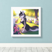 Weduwe Wolf Canvas Afdruk (Insitu (Houten vloer))