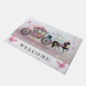 Weduwen en -bloemen deurmat (Schuin)