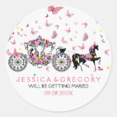 Weduwen en -bloemen ronde sticker (Voorkant)