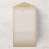 Weduwen Moderne Tan QR-code All In One Uitnodiging (Buitenkant)