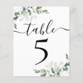 Weduwen Ontvangen Eucalyptus Tabel Nummer 5 (Voorkant)