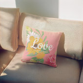 Weduwenlade Chic Roos Flowers Pink Gold Glitter Kussen