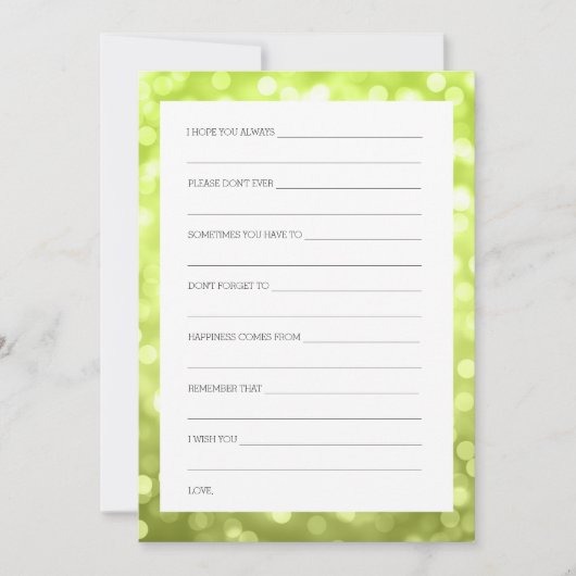 Weduwenschotel wenst Chartreuse Glitter Lights Kaart (Voorkant)